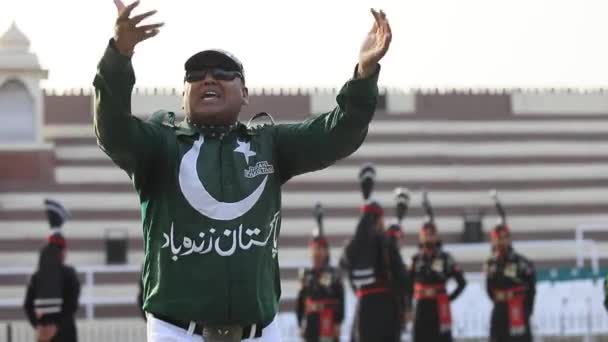 Lahore Pakistán Junio 2021 Imágenes Ceremonia Fronteriza Wagah Attari Desde — Vídeo de stock