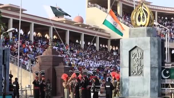 Lahore Pakistan June 2021 Footage Wagah Attari Border Ceremony Pakistan — Vídeos de Stock