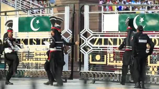 Lahore Pakistán Junio 2021 Imágenes Ceremonia Fronteriza Wagah Attari Desde — Vídeo de stock