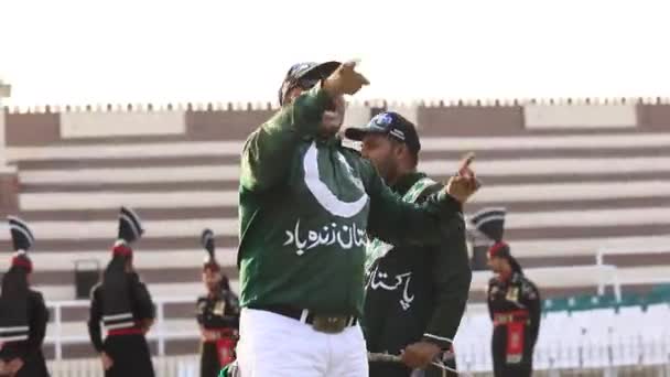 Λαχόρη Πακιστάν Ιουνίου 2021 Footage Wagah Attari Border Ceremony Pakistan — Αρχείο Βίντεο