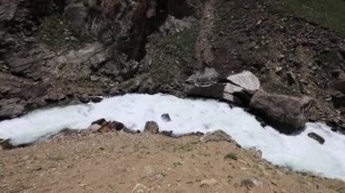 HD Footage of the Fantastic View to the Snowy Mountains in Pakistan