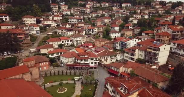 Aerial Footage Ohrid Lake Cityscape Ohrid Cultural Natural World Heritage — Stock Video
