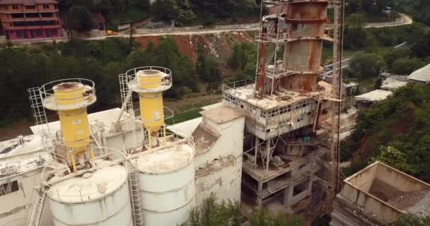 Aerial Footage View Abandoned Factory Kosovo Republic — Stockvideo