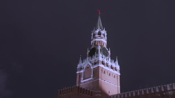 モスクワの赤の広場にクレムリン時計塔 — ストック動画