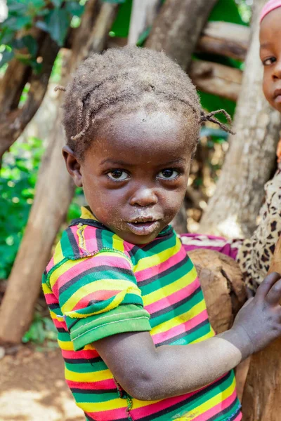 Konso Ethiopia November 2020 Young Cute African Children Traditional Konso — Stock Photo, Image