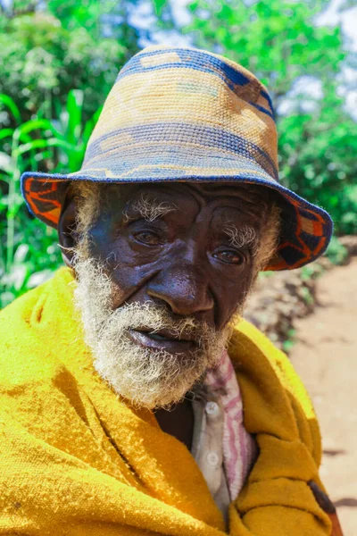 Konso Etiópia Novembro 2020 Close Retrato Homem Velho Africano Konso — Fotografia de Stock