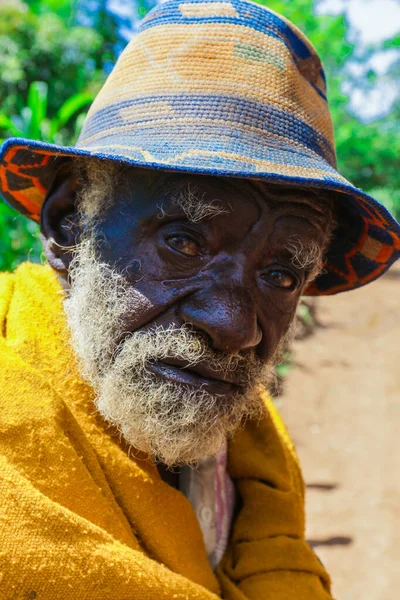 Konso Ethiopia November 2020 Close Portrait African Konso Old Man — Stock Photo, Image