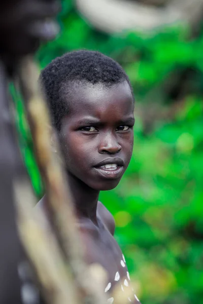 Vale Rio Omo Etiópia Novembro 2020 Close Retratos Meninos Tribo — Fotografia de Stock