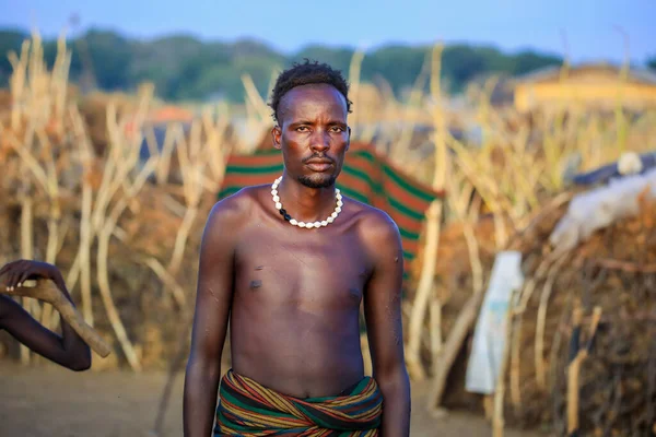 Omo River Valley Äthiopien November 2020 Junger Mann Vom Stamm — Stockfoto