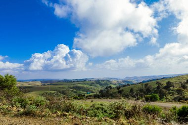 Kuzey Etiyopya 'daki Gondar Yolu' ndan Bulutlardaki Simien Dağlarına Panoramik Görünüm