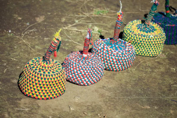 Traditional Bright African Souvenirs Simien Mountains Selling Local People Northern — Foto de Stock
