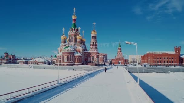 Повітряний Погляд Благословенну Діву Марію Церкву Республіканській Площі Брюгге Ембанг — стокове відео