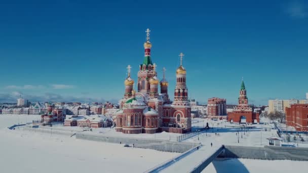 Luchtfoto Zicht Heilige Maagd Maria Kerk Het Republieksplein Vanaf Brugse — Stockvideo