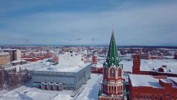 Luchtfoto Zicht Heilige Maagd Maria Kerk Het Republieksplein Vanaf Brugse — Stockvideo