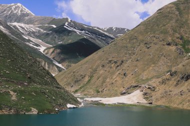 Spectacular Landscape to the Mountain Lake in Gilgit Baltistan Region, Pakistan