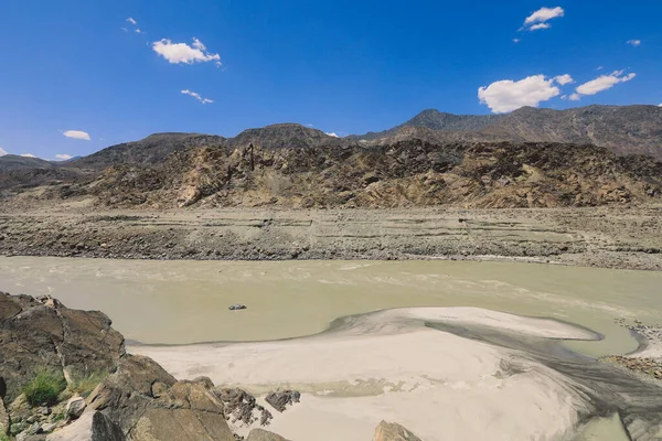 Nice View Dirty Water Mountain River Gilgit Baltistan Region Pakistan — Stock fotografie