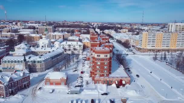 Vue Aérienne Des Sites Touristiques Yoshkar Ola Hiver Russie — Video