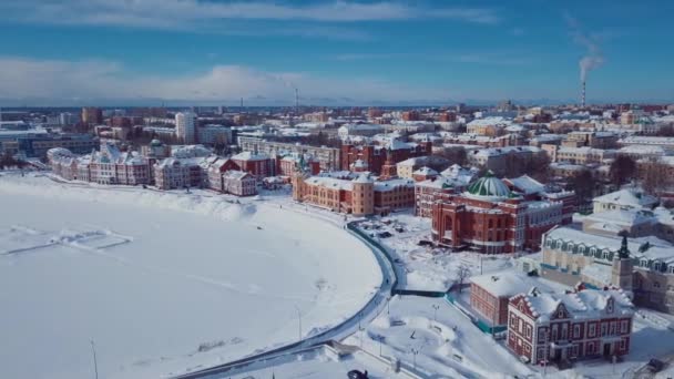 Yoshkar Ola Kış Rusya Nın Hava Manzarası — Stok video