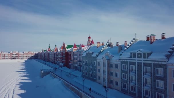 4K俄罗斯冬季Yoshkar Ola的空中景观 — 图库视频影像