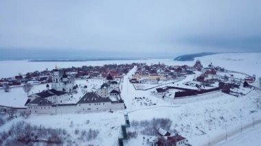 Sviyazhsk Adası 4K Hava Görüntüsü, Rusya Görüş Alanı