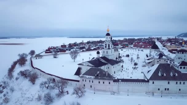 Flygfoto Över Sviyazhsk Island Sevärdheter Ryssland — Stockvideo
