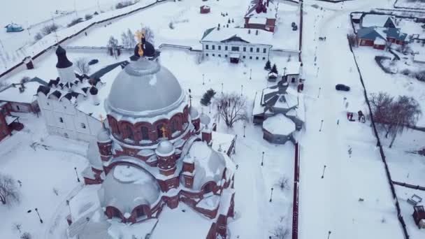Luchtzicht Het Eiland Sviyazjsk Bezienswaardigheden Van Rusland — Stockvideo