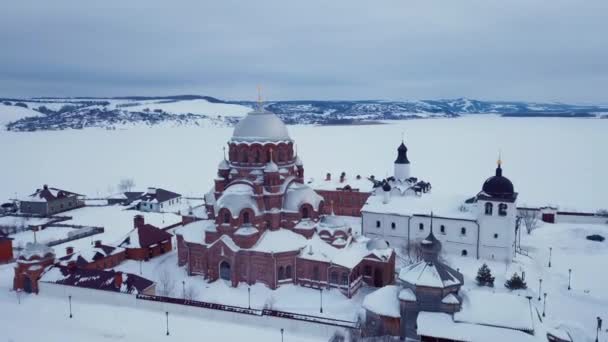 Flygfoto Över Sviyazhsk Island Sevärdheter Ryssland — Stockvideo