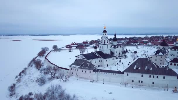 Aerial View Sviyazhsk Island Sights Russia — Stock Video
