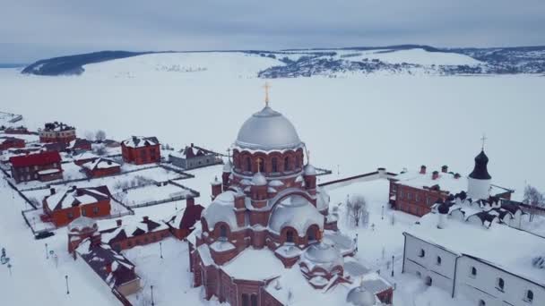 Aerial View Sviyazhsk Island Památky Ruska — Stock video