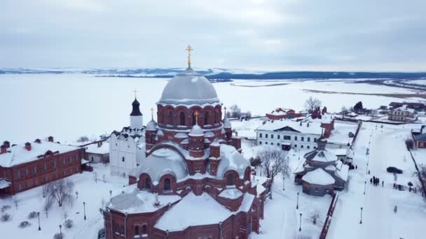 Flygfoto Över Sviyazhsk Island Sevärdheter Ryssland — Stockvideo