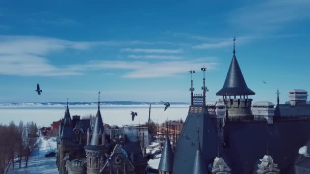 Luftaufnahme Des Schlosses Garibaldi Togliatti Sehenswürdigkeiten Russlands — Stockvideo