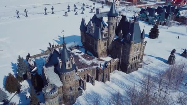 Aerial Top View Garibaldi Castle Togliatti Sights Russia — Stock Video