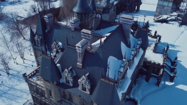 Aerial Top View Garibaldi Castle Togliatti Sights Russia — Stock Video