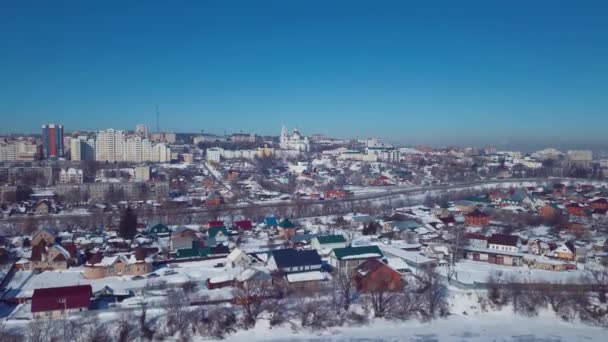 Vista Aérea Cidade Inverno Penza Inverno Russo — Vídeo de Stock
