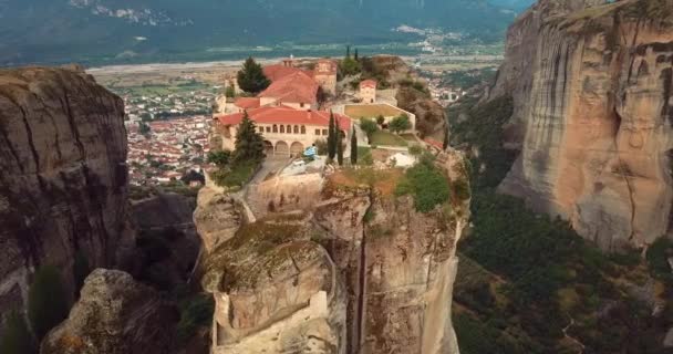 Vista Aérea Las Montañas Monasterios Meteora Grecia — Vídeos de Stock