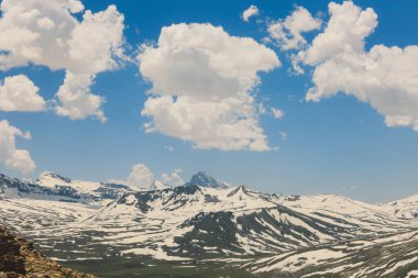 Gilgit Baltistan Highlands, Pakistan 'daki Karlı Dağ Tepeleri