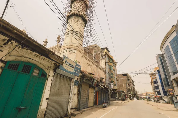 Peshawar Pakisztán 2021 Július Nincs Ember Pakisztáni Belváros Üres Utcáin — Stock Fotó