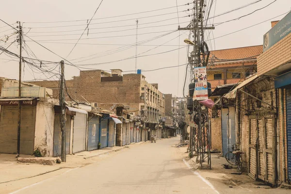 Пешавар Пакистан Липня 2021 Немає Людей Порожніх Вулицях Пакистанського Міського — стокове фото