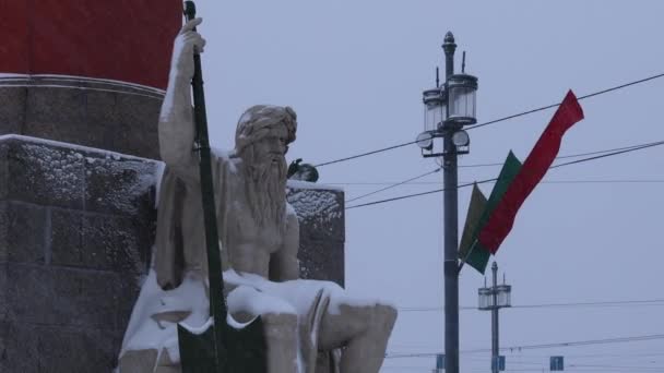 Πλάνα Snowfall Στο Κέντρο Της Αγίας Πετρούπολης — Αρχείο Βίντεο