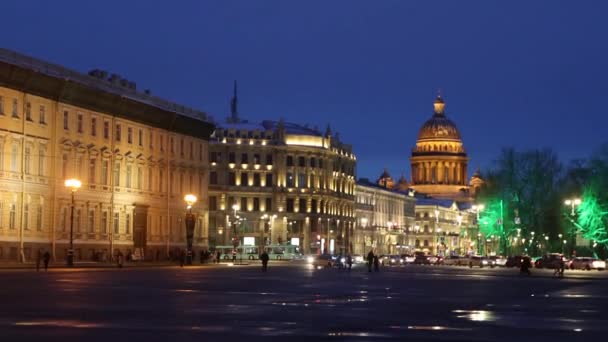 Video Petersburg Merkezinde Akşam Trafiği — Stok video