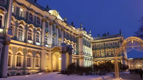 Video Petersburg Merkezindeki Hermitage Akşam Manzarası — Stok video
