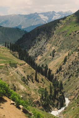 Pakistan, Gilgit Baltistan 'daki Dağ Nehri ile Pakistan Dağlık Vadisi' ne Güzel Manzara