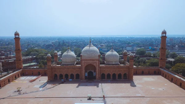 Вид Воздуха Мечеть Эпохи Бадшахи Моголов Лахоре Провинция Пенджаб Пакистан — стоковое фото