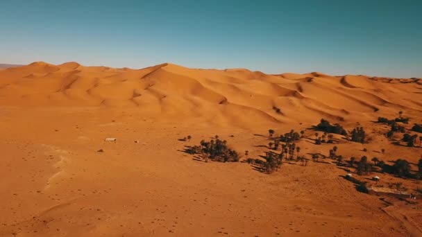 Footage Aerial View Sahara Desert Taghit Algeria — 비디오