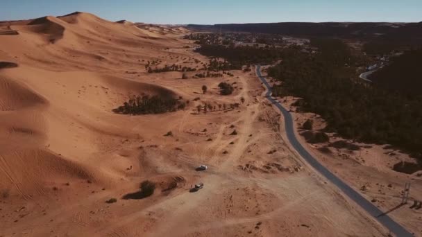 Filmagem Vista Aérea Deserto Saara Perto Taghit Argélia — Vídeo de Stock