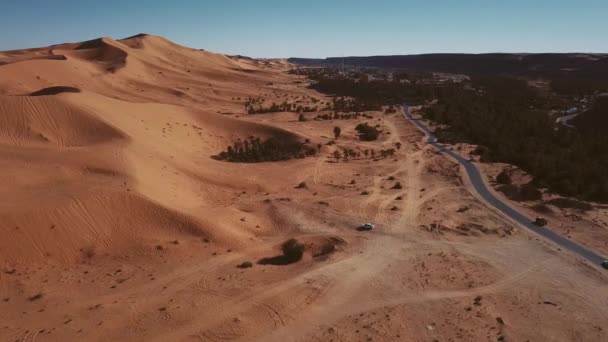 Filmagem Vista Aérea Deserto Saara Perto Taghit Argélia — Vídeo de Stock