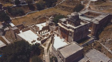 Aerial View to the Ruins of the Shri Katas Raj Temples, also known as Qila Katas, Pakistan clipart