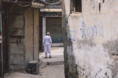 Peşaver, Pakistan - 21 Temmuz 2021: Peşaver Şehir Merkezi Kalabalık Caddelerdeki Yerel Halk