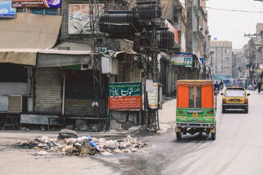 Peşaver Şehir Merkezi Günlük Yaşam Görünümü İnsansız Sokaklar, Pakistan