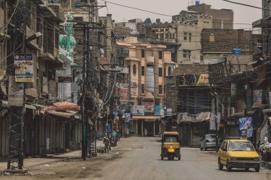 Peşaver Şehir Merkezi Günlük Yaşam Görünümü İnsansız Sokaklar, Pakistan